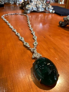 Cartier GIA Certified 250 carat Colombian Emerald Necklace 