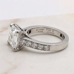 Cartier GIA Certified 3 Carat Asscher Cut Diamond 1895 Solitaire Ring