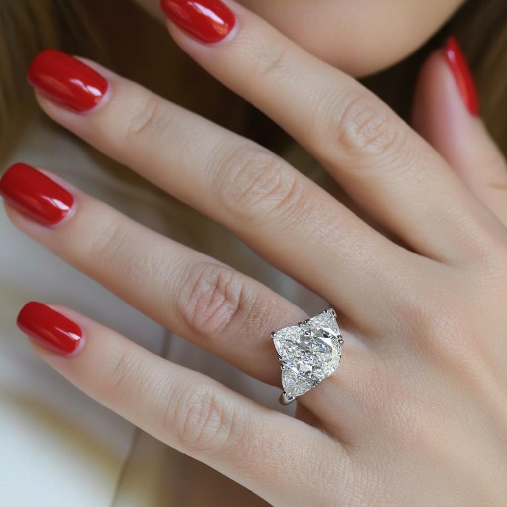 Taille poire Cartier GIA Certified 4 Carat Pear Shape Diamond Platinum Engagement Ring (bague de fiançailles en platine) en vente