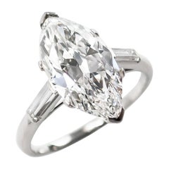 Cartier GIA Certified Type IIA 4.06 Carat D VS1 Marquise Diamond Ring