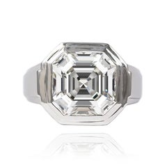Cartier GIA Certified 5.18 Carat Asscher Cut Solitaire Ring