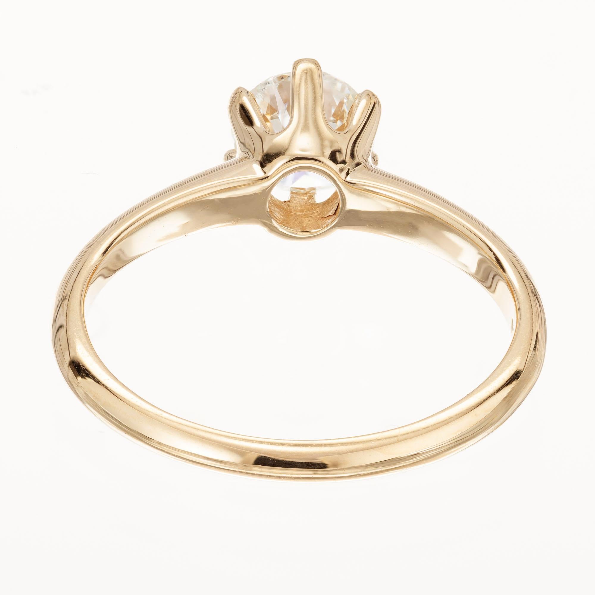 1 ct yellow gold solitaire engagement ring