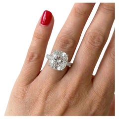 Cartier GIA Certified 7.54 Carat Cushion Brilliant Cut Diamond Platinum Ring