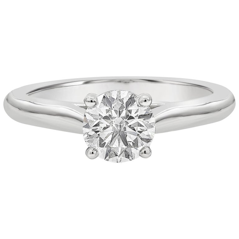 Cartier Certified Round Diamond Solitaire 1895 Engagement Ring For Sale at 1stDibs | cartier diamond ring, cartier engagement rings, cartier solitaire 1895 price