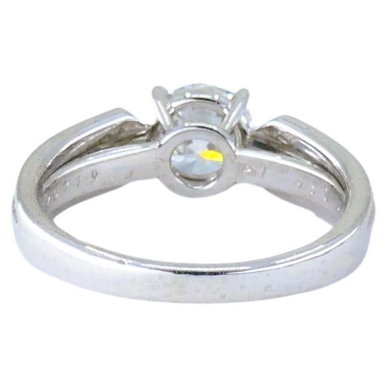 Women's Cartier GIA Diamond Platinum Engagement Ring 1.01 Carat G VVS2 For Sale