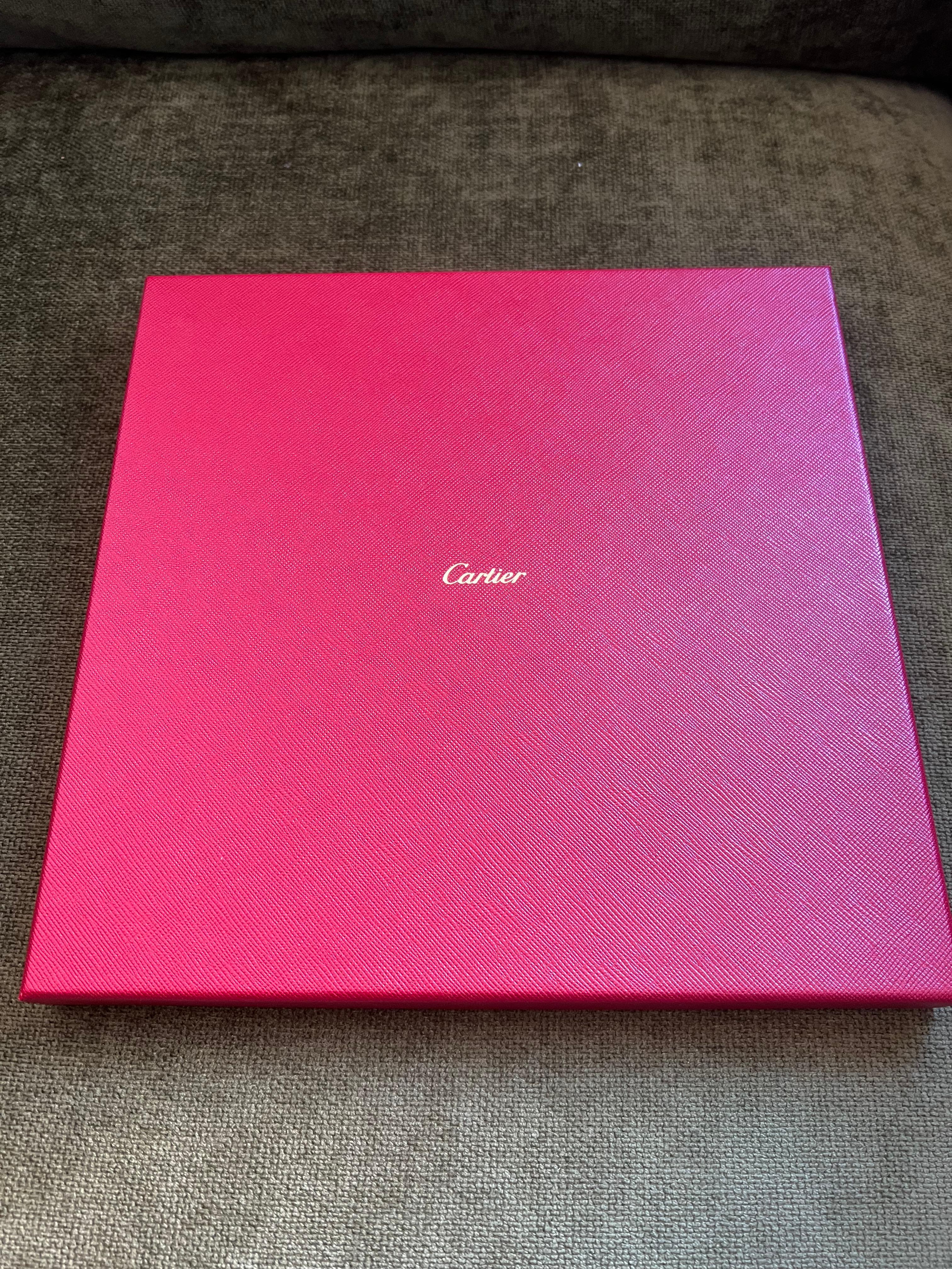 Cartier Gift Set, Palladium Lighter & Cartier Silk Scarf Original Cartier Case 5