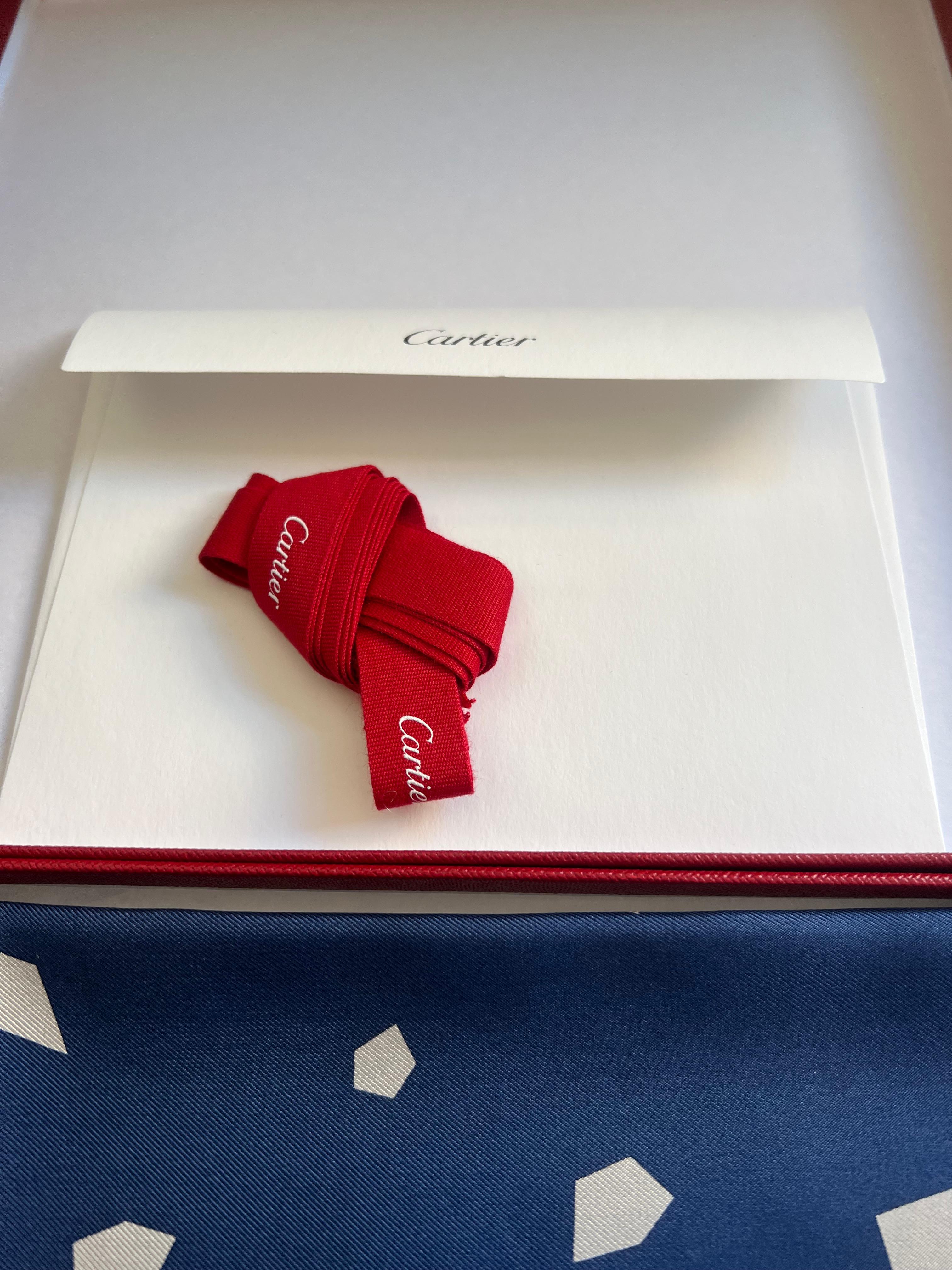Cartier Gift Set, Palladium Lighter & Cartier Silk Scarf Original Cartier Case 7