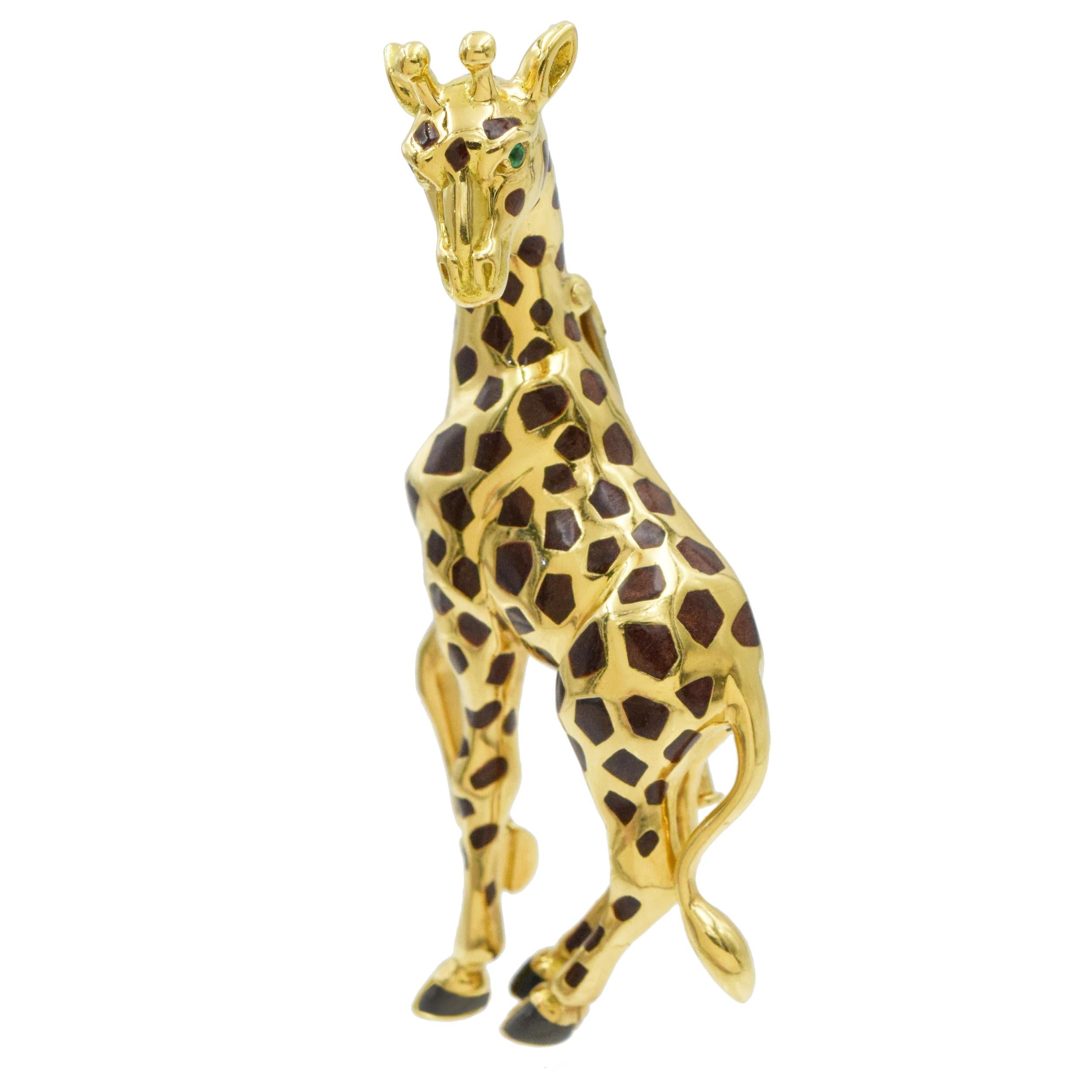 Artiste Cartier Broche Giraffe en or jaune 18 carats en vente