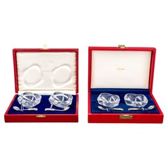 Cartier Glass Open Salt Cellar & Sterling Spoon, 8