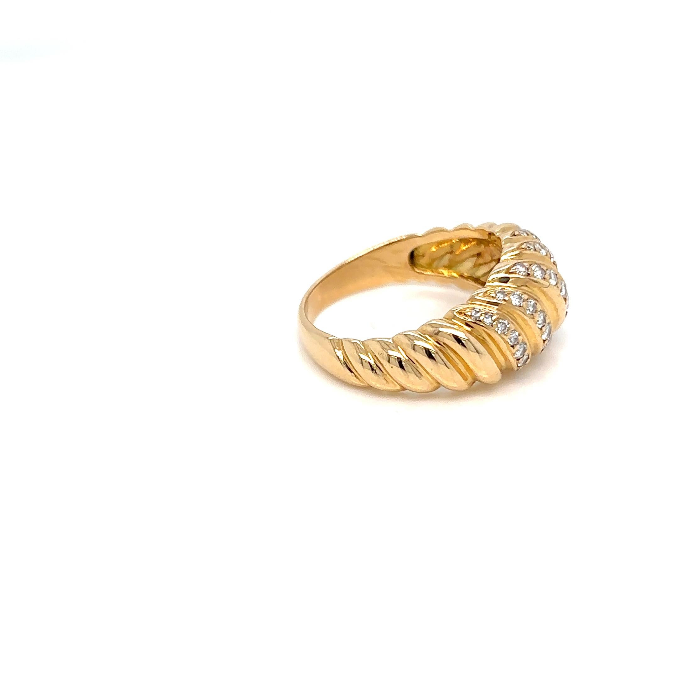 Cartier Godrons Diamond Gold Ring 5