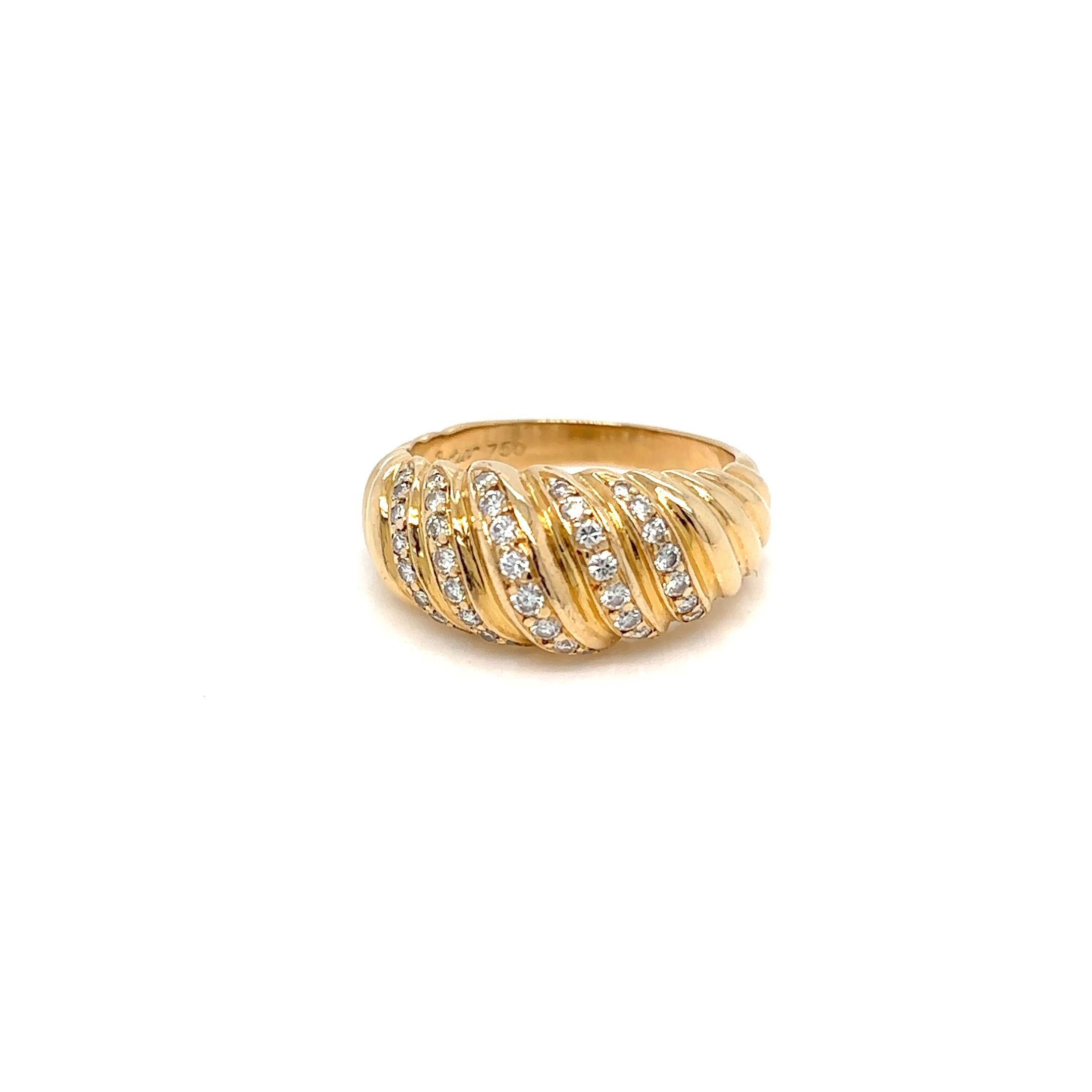 Cartier Godrons Diamond Gold Ring 6