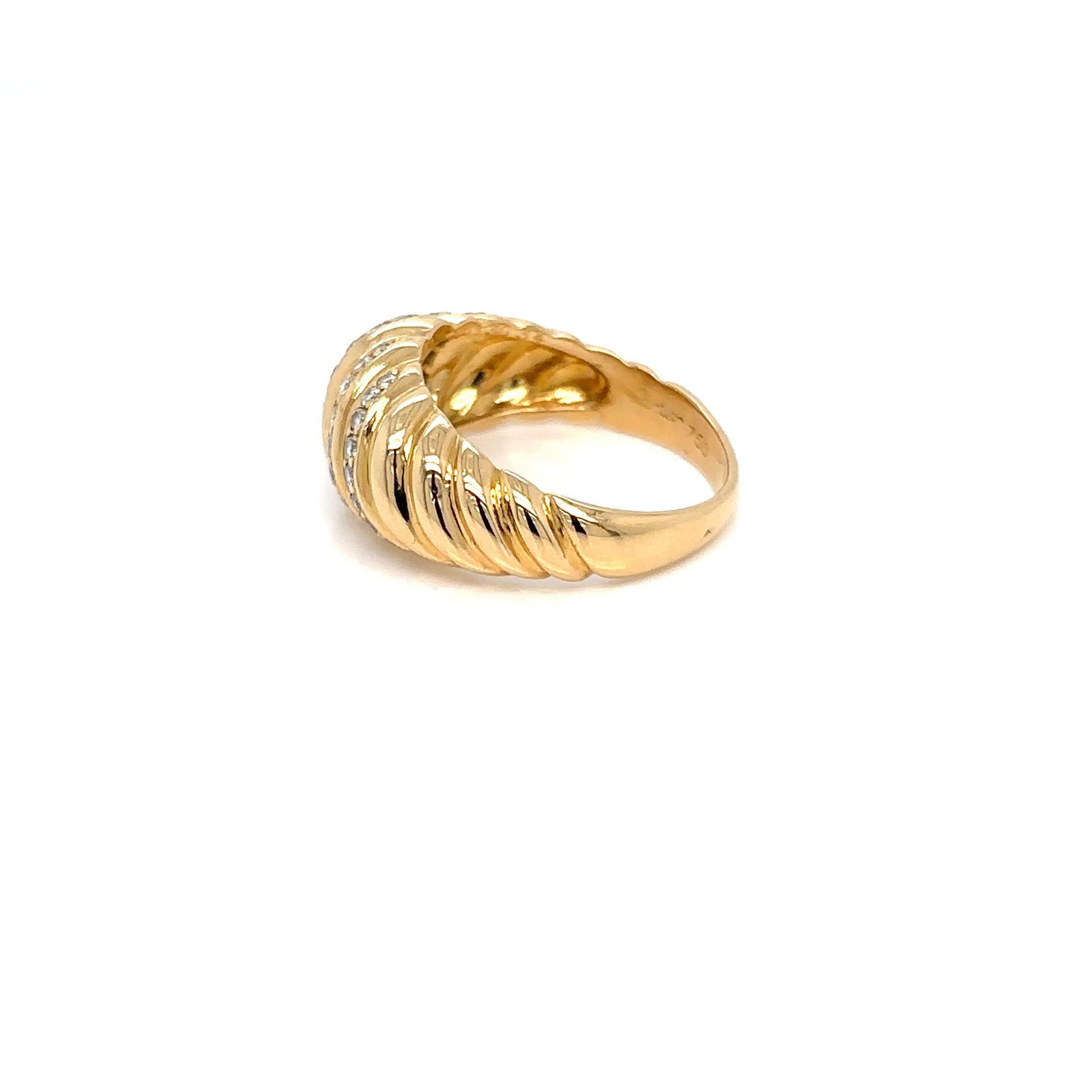Cartier Godrons Diamond Gold Ring 3