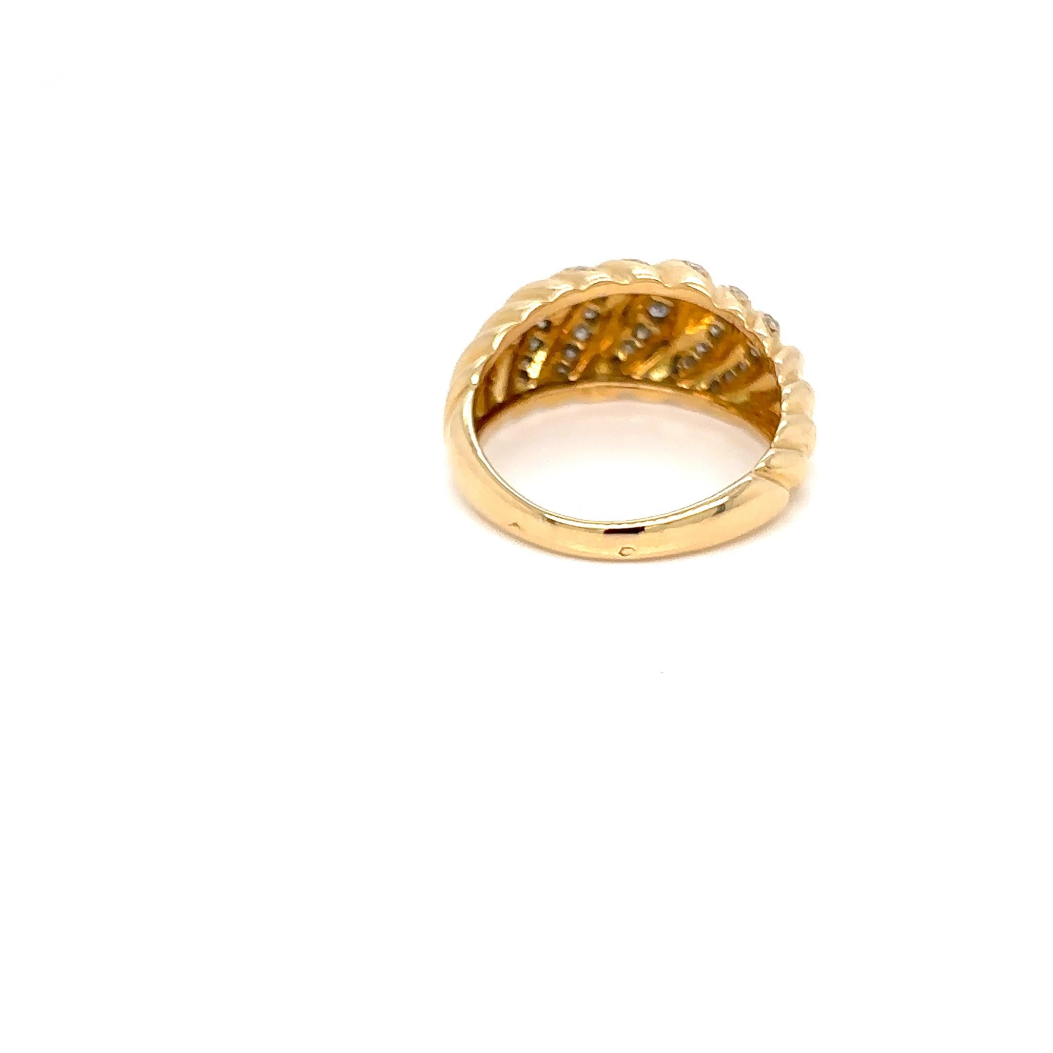 Cartier Godrons Diamond Gold Ring 4