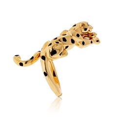 Cartier Gold 100th Anniversary Panthere Spotted Lacquer Onyx and Tsavorite Ring