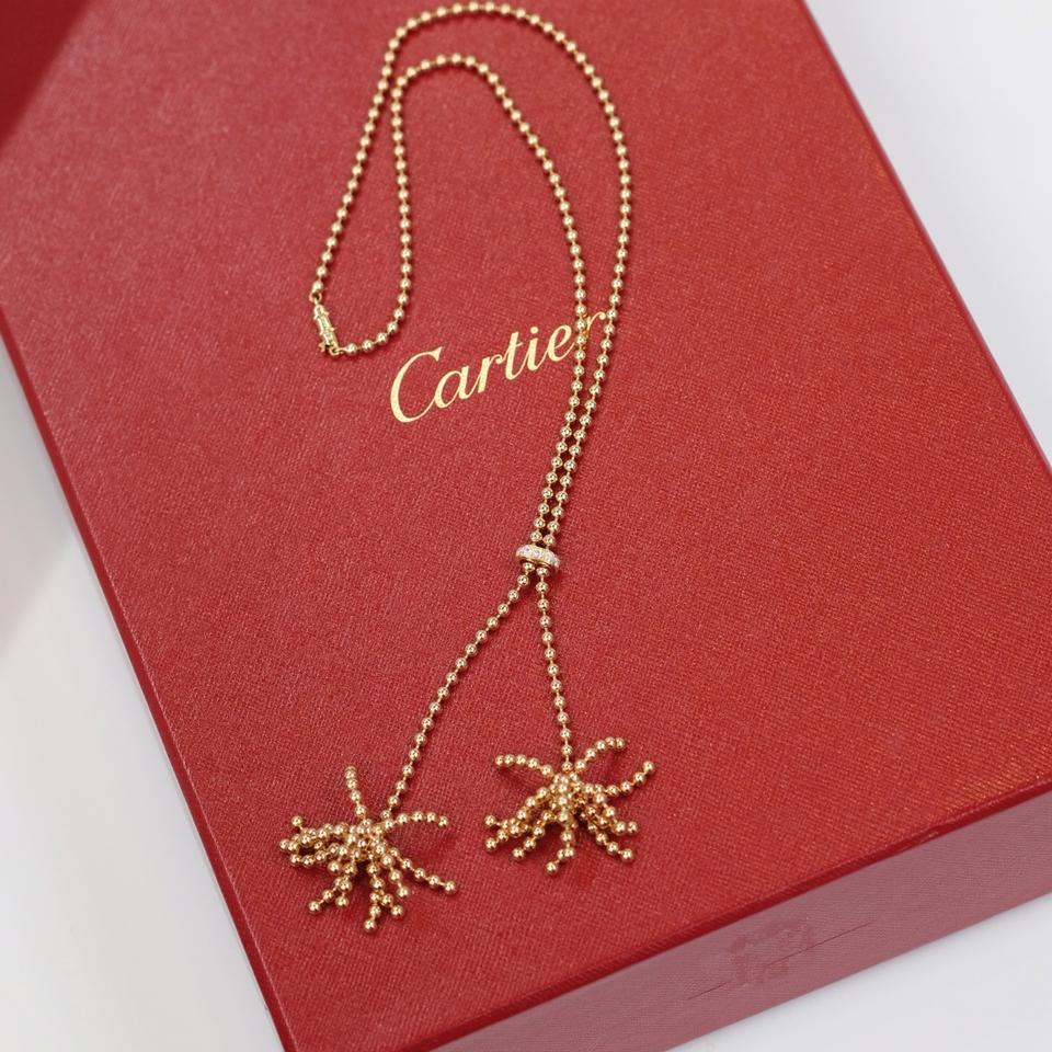 Taglio rotondo Collana Cartier in oro 18 carati rosa Paris Nouvelle Vague con diamanti in vendita