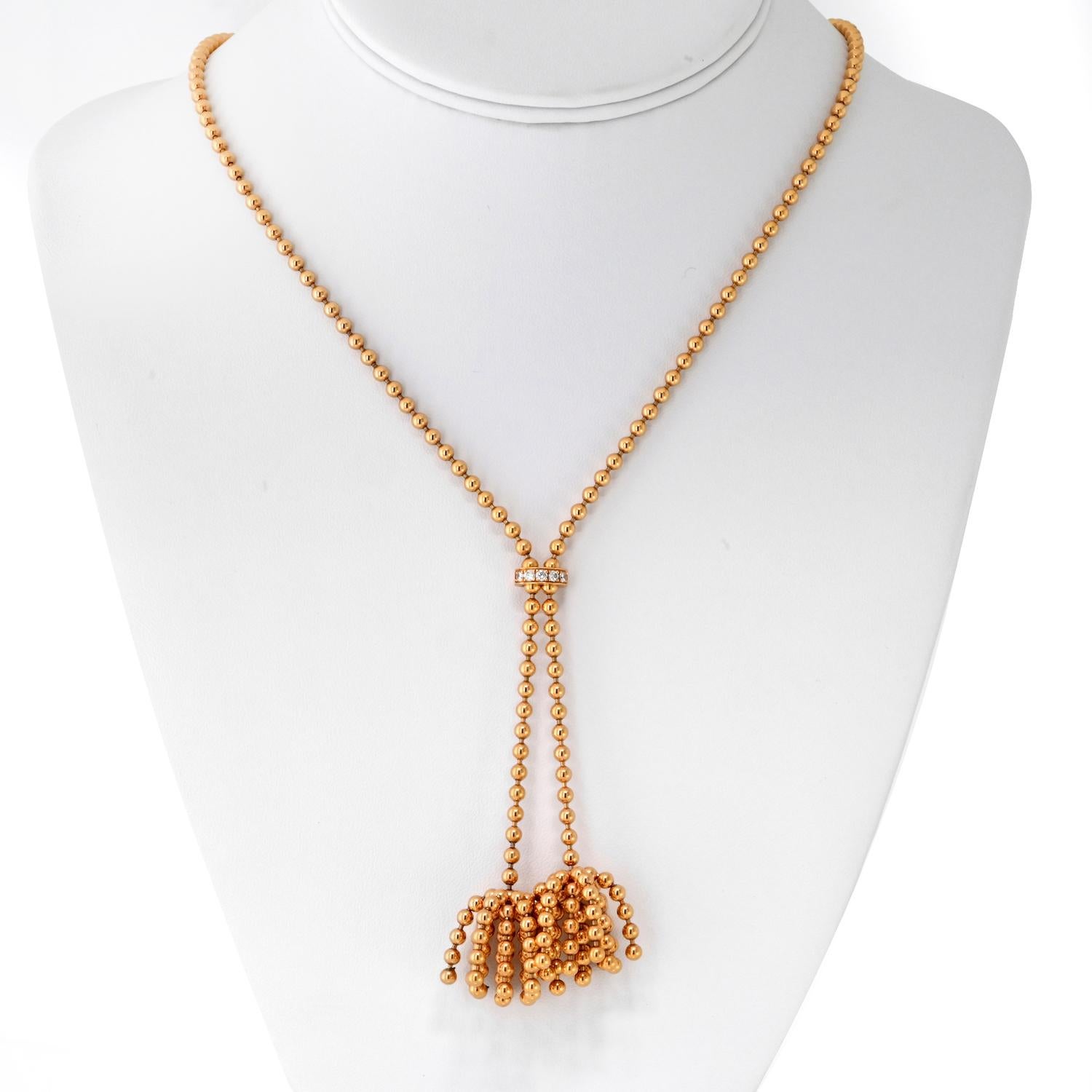 Collana Cartier in oro 18 carati rosa Paris Nouvelle Vague con diamanti In condizioni ottime in vendita a New York, NY