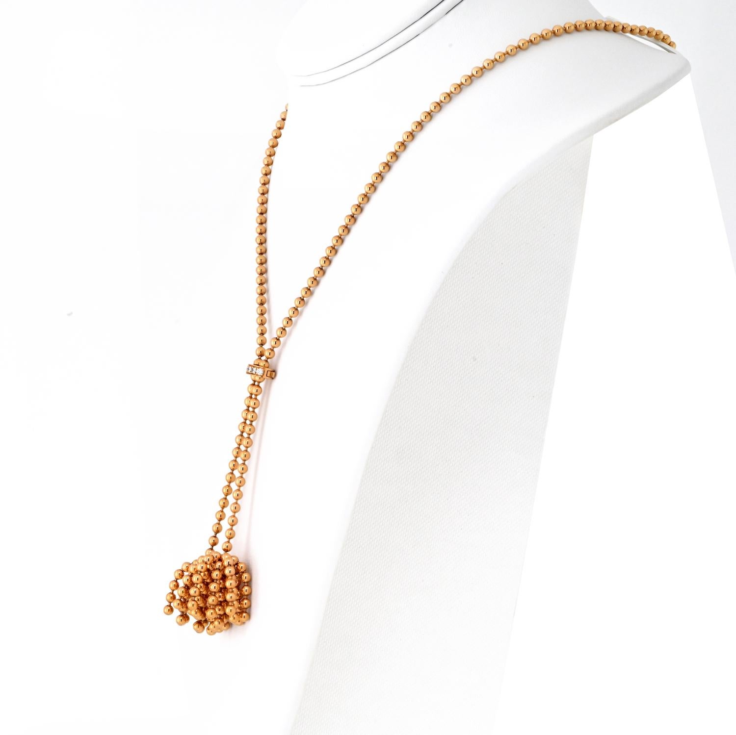 Donna Collana Cartier in oro 18 carati rosa Paris Nouvelle Vague con diamanti in vendita