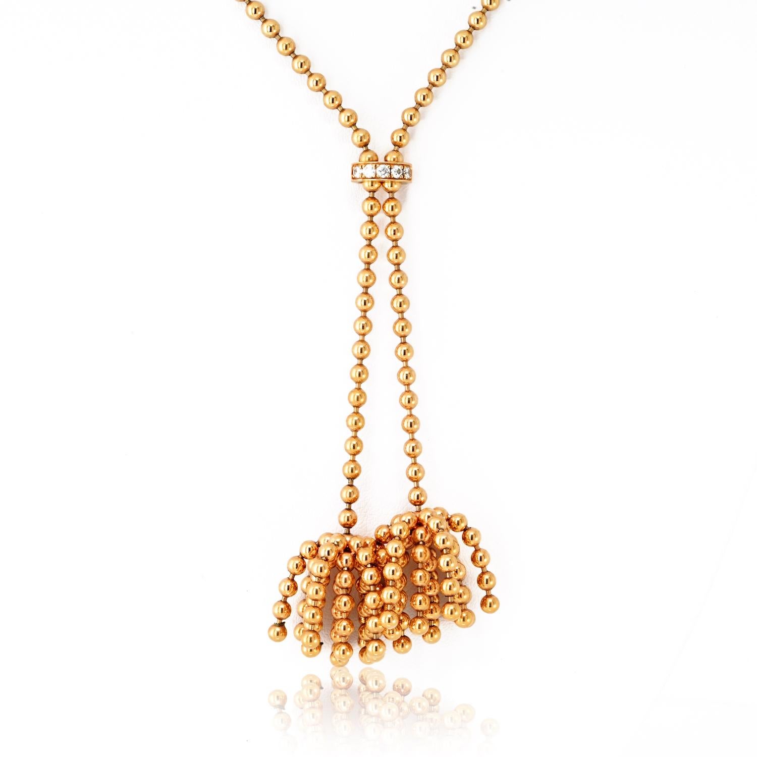 Collana Cartier in oro 18 carati rosa Paris Nouvelle Vague con diamanti in vendita 1