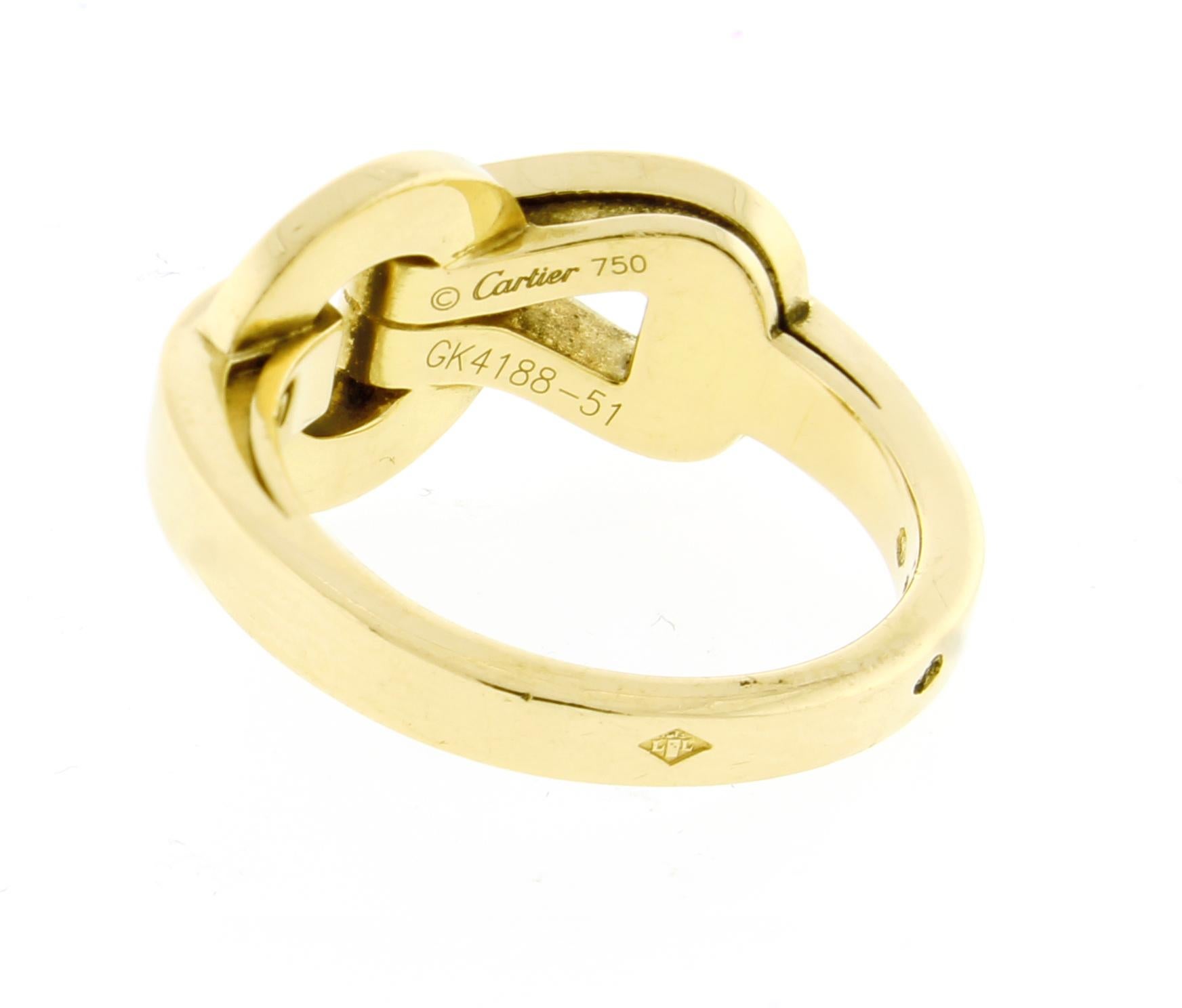 Cartier Gold Agrafe Ring In Excellent Condition In Bethesda, MD