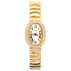Cartier Gold and Diamond Baignoire Watch