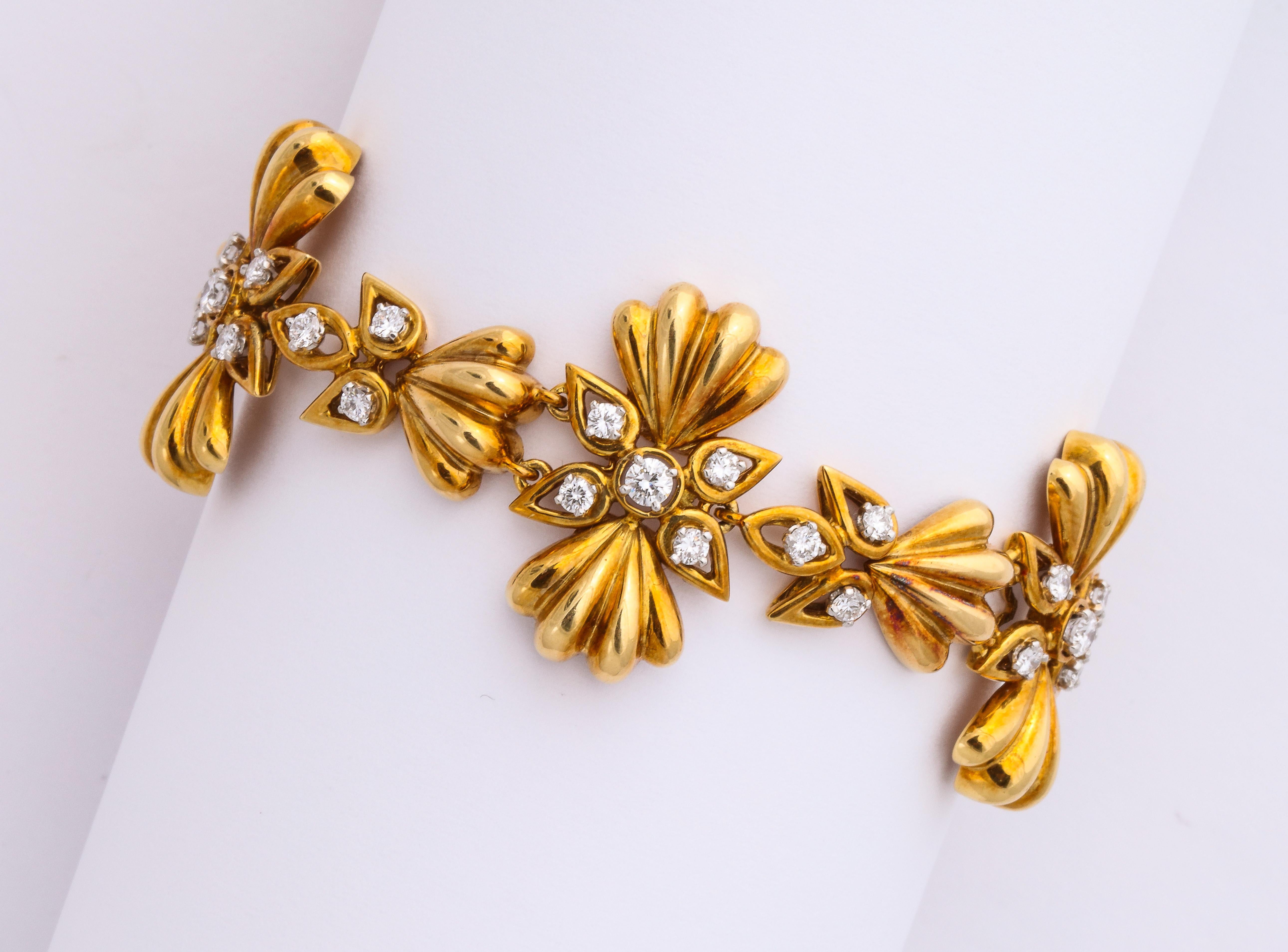 Women's or Men's Cartier Gold and Diamond Bracelet