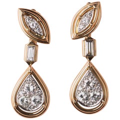 Cartier Gold and Diamond Ear Clips