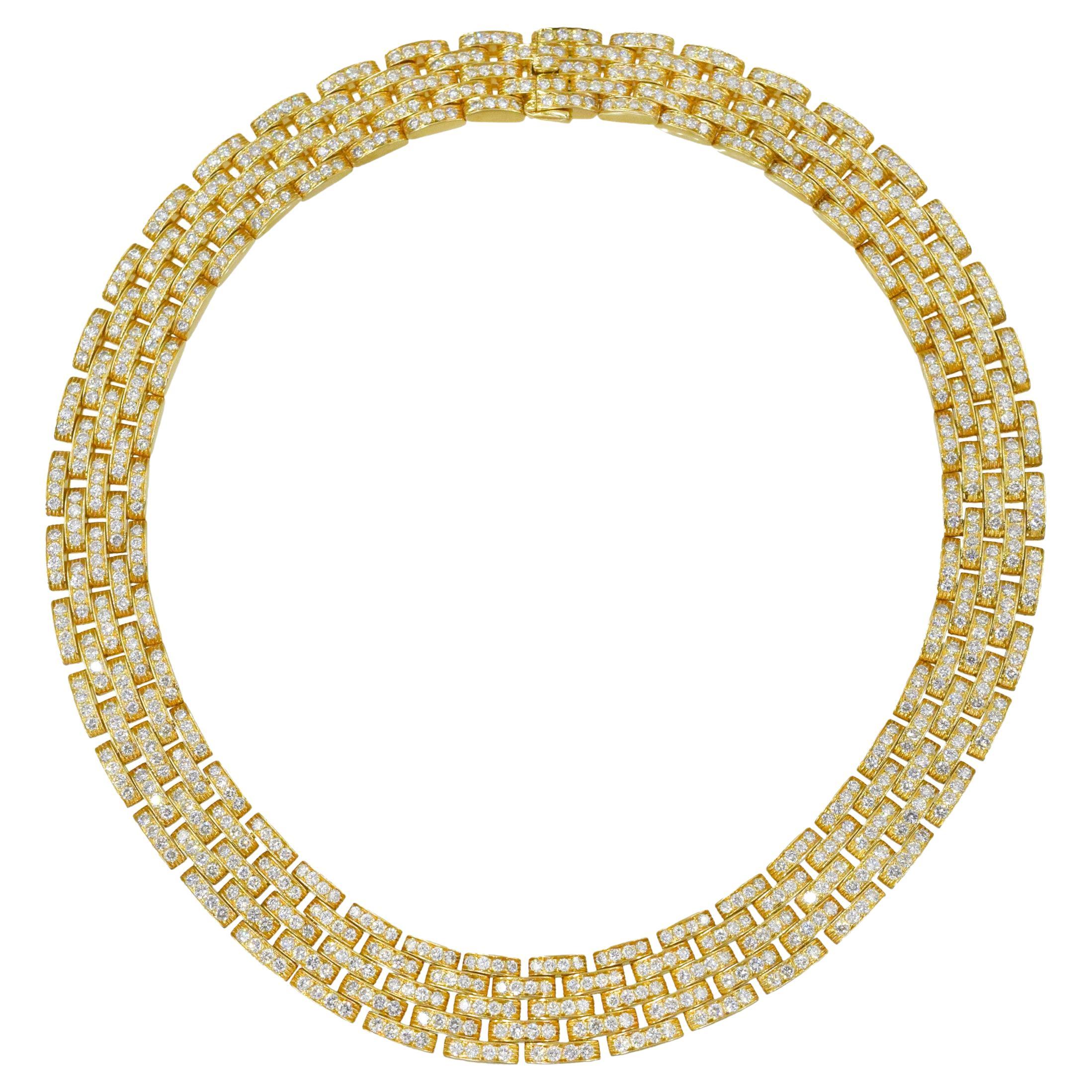 Cartier Gold and Diamond 'Maillon Panthère' Necklace.