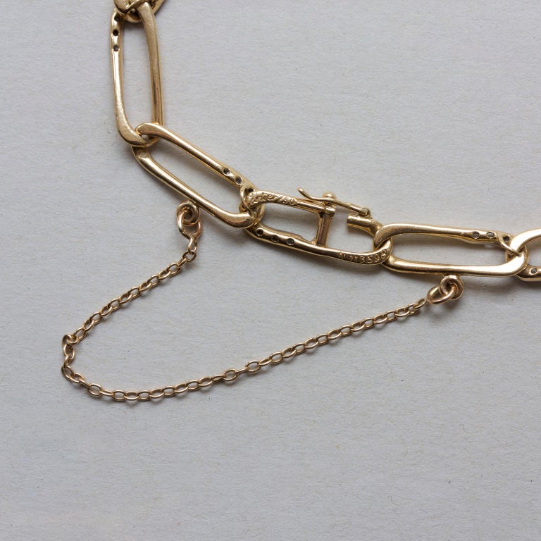 Cartier Gold and Diamond Paperclip Link Bracelet at 1stDibs cartier