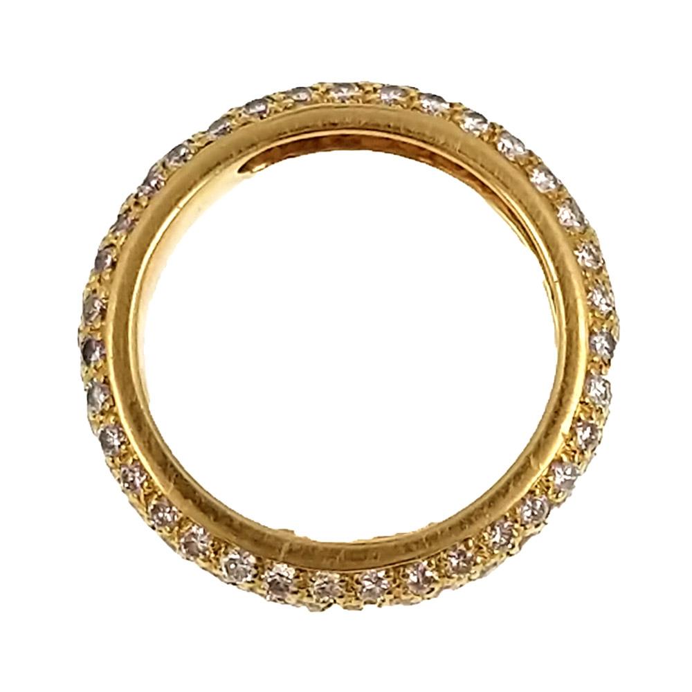 Contemporary Cartier French Diamond Pavé Yellow Gold Eternity Ring