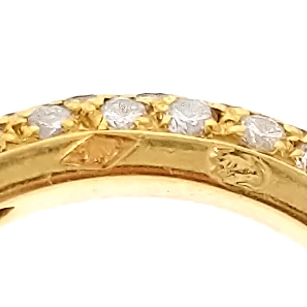 Cartier French Diamond Pavé Yellow Gold Eternity Ring In Good Condition In New York, NY