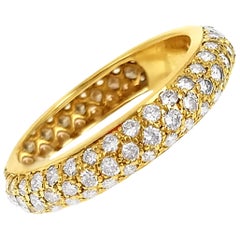 Vintage Cartier French Diamond Pavé Yellow Gold Eternity Ring