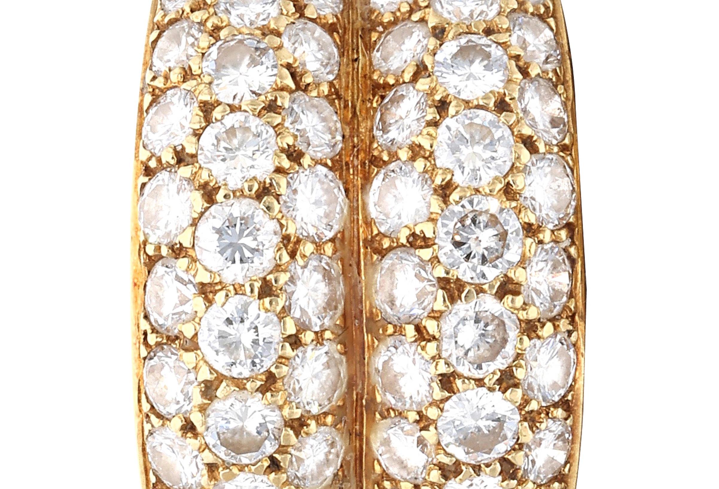Beautiful land classic Cartier 18k gold ring, featuring two half-band rows of diamonds - approx. 2.40ctw FG/VVS, ring size 5.75, width of the ring 12mm. Comes in Cartier box. Marked: Cartier 750, 1993, C30361, French mark. Weight - 9 grams. 