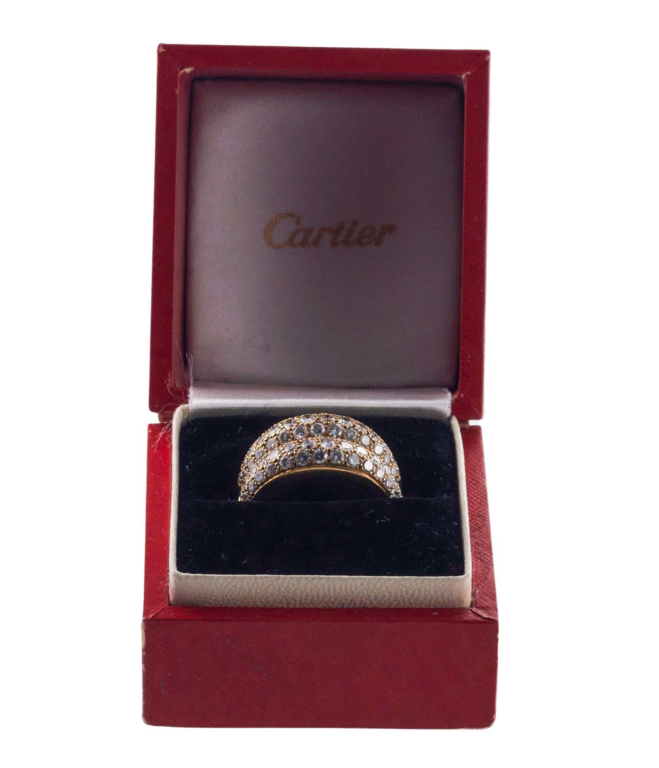 Cartier Gold and Diamond Ring For Sale 1