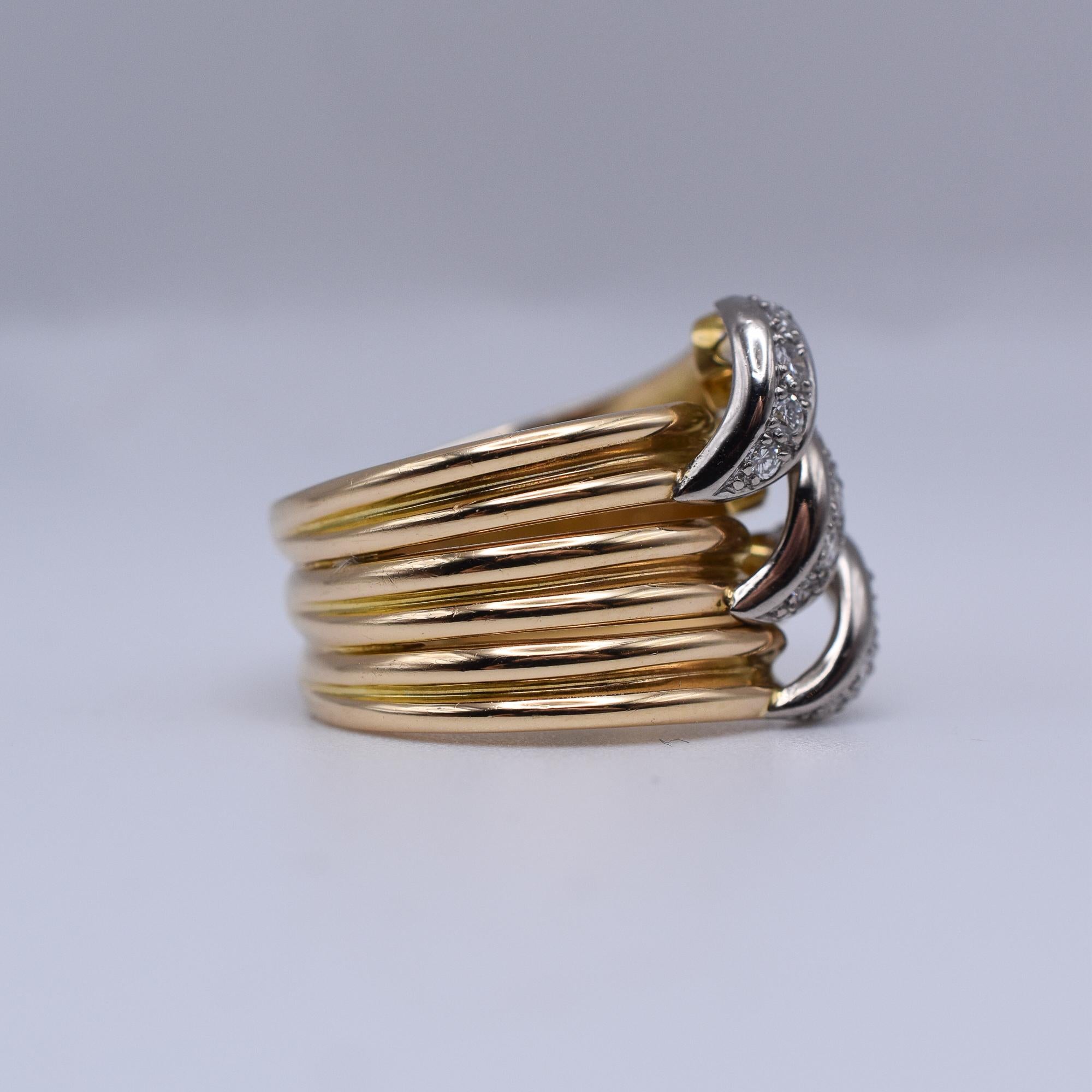 Cartier Gold and Diamond Trinity Ring In Excellent Condition For Sale In New York, NY