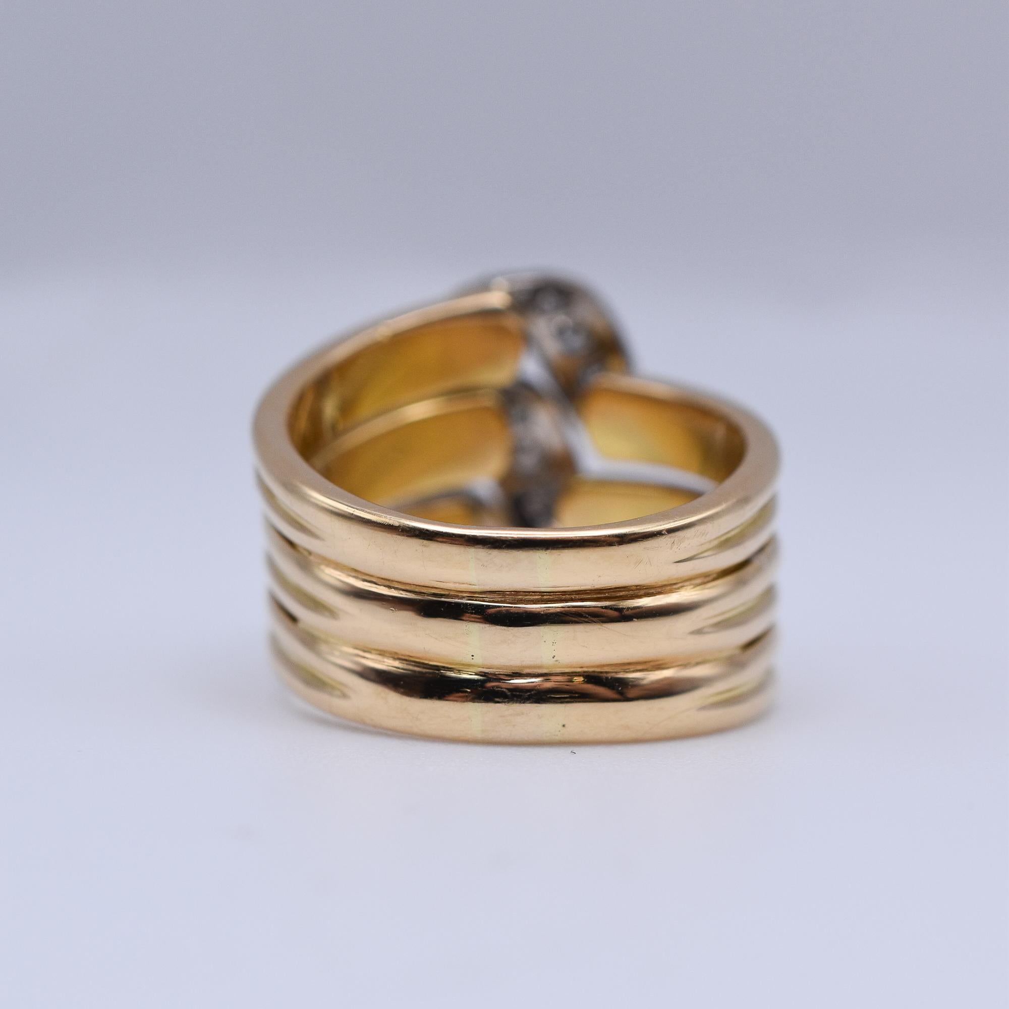 Women's or Men's Cartier Gold and Diamond Trinity Ring For Sale