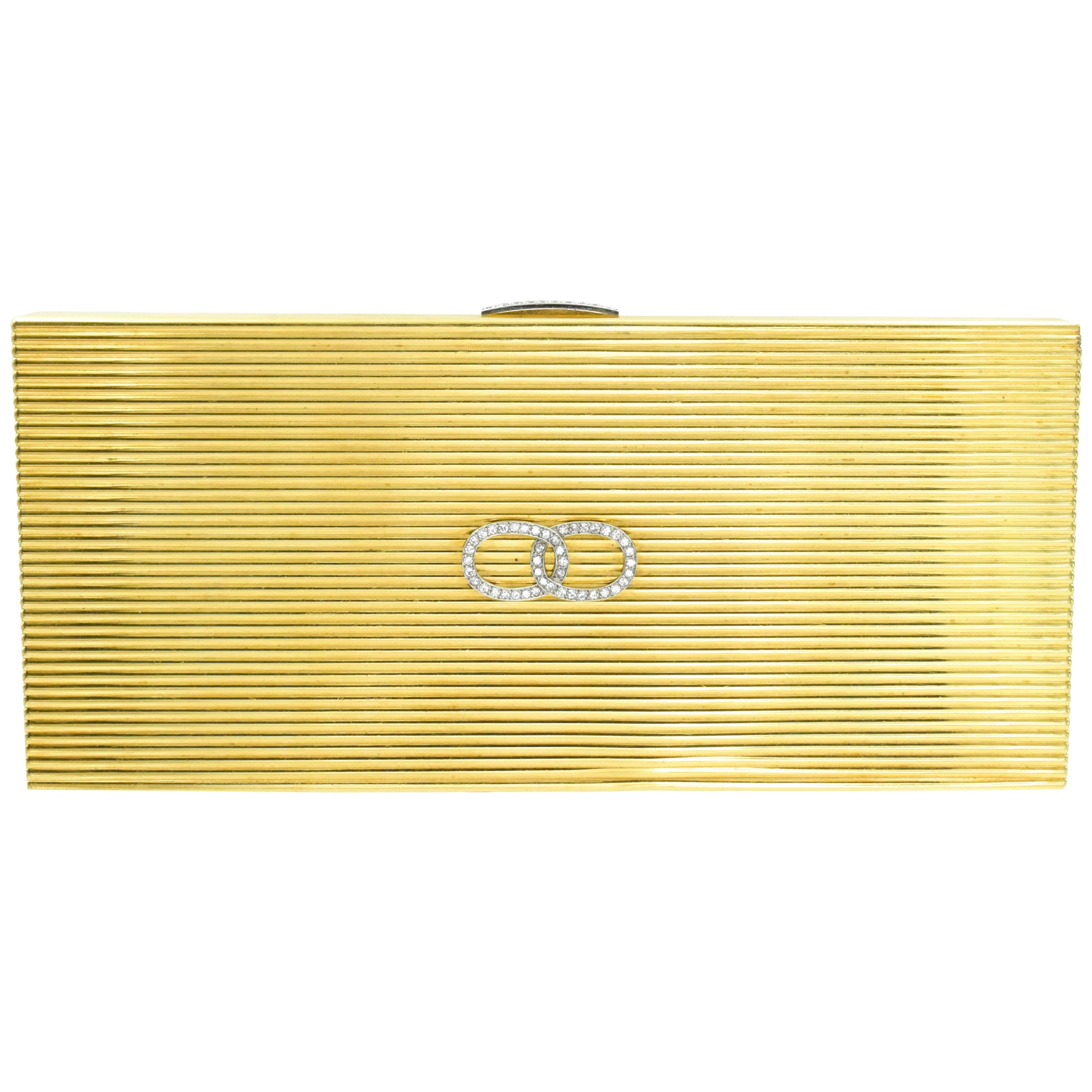 Cartier Gold and Diamond Vanity Case