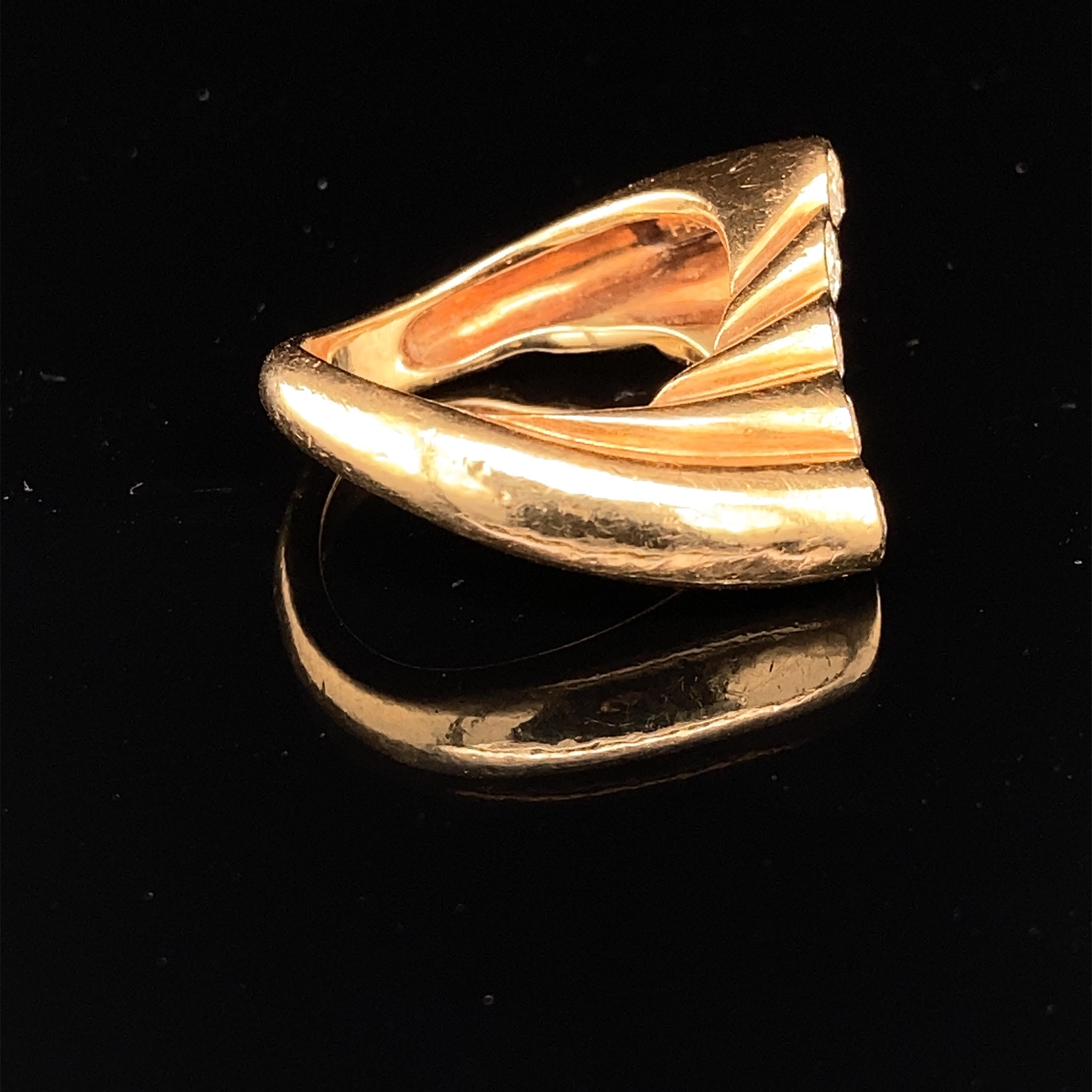 Anillo vintage Cartier de oro y diamantes, ca. 1970 Corte brillante