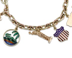Cartier Gold and Enamel Charm Bracelet