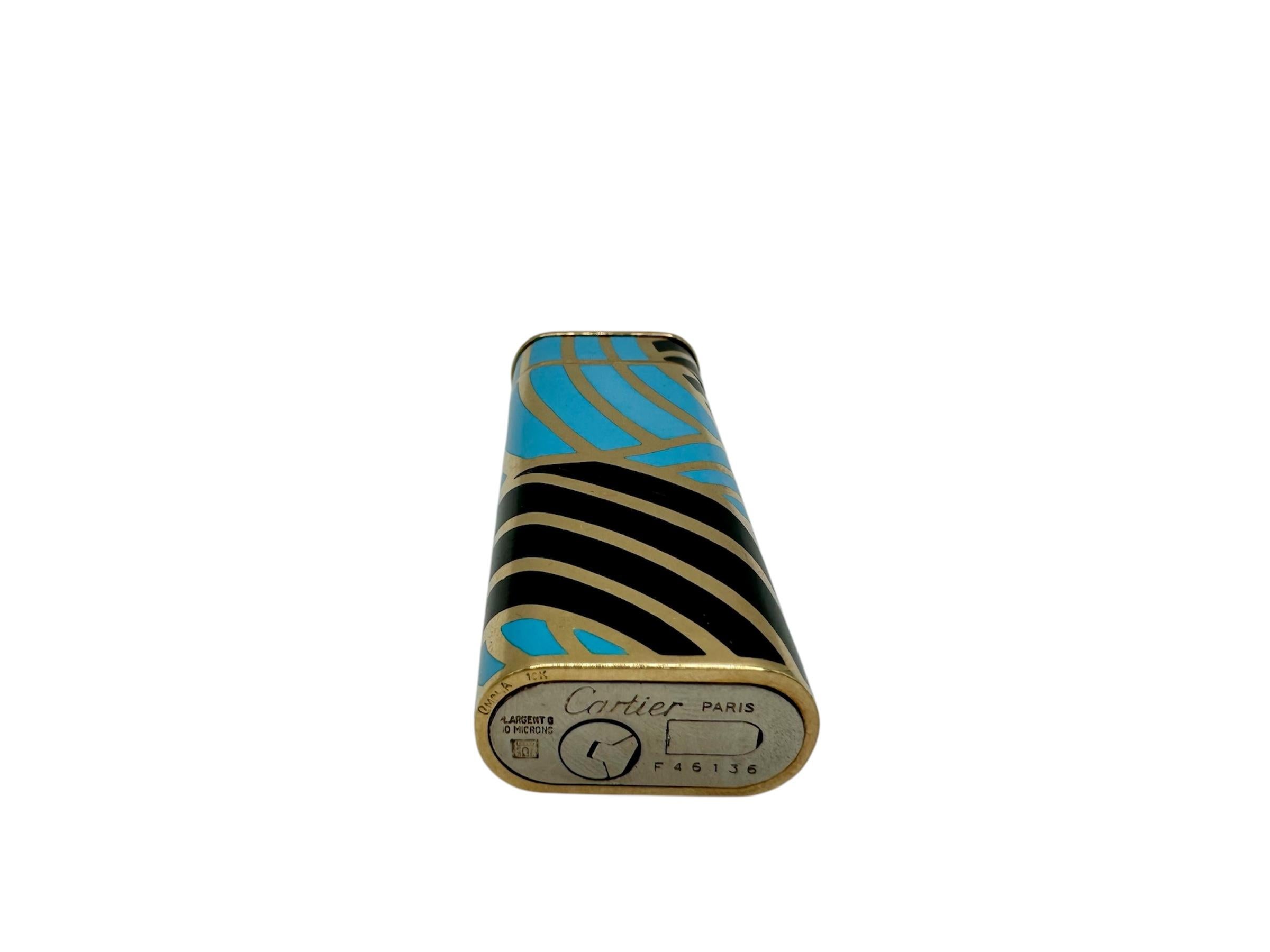 Briquet en or et émail de Cartier Excellent état - En vente à Great Neck Plaza, NY