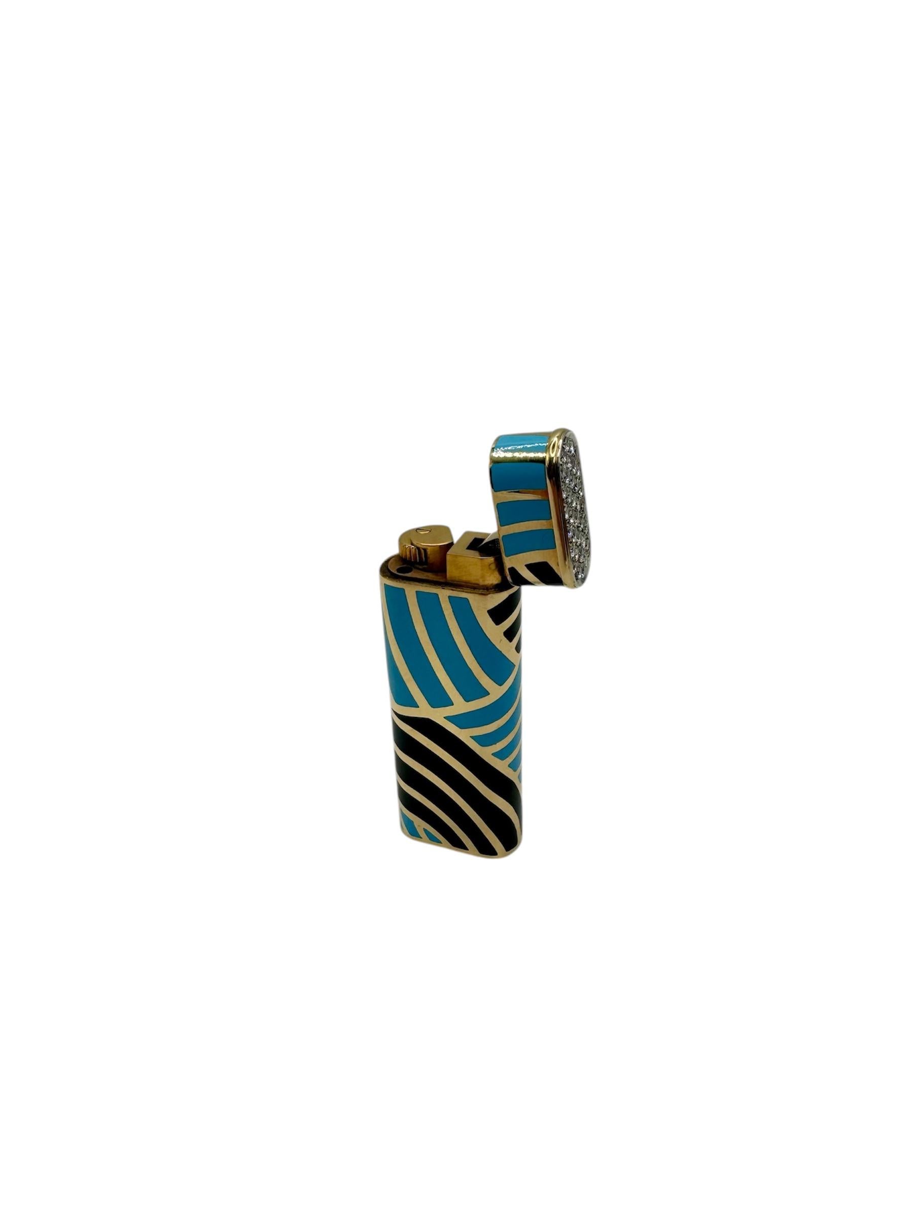 Briquet en or et émail de Cartier en vente 1