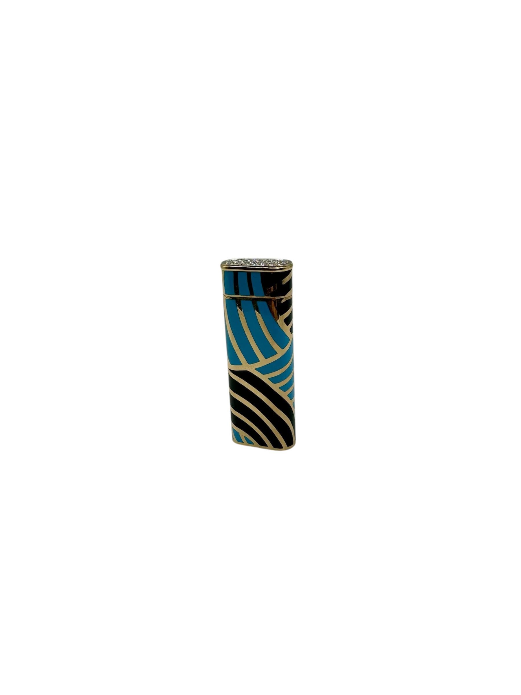 Briquet en or et émail de Cartier en vente 3