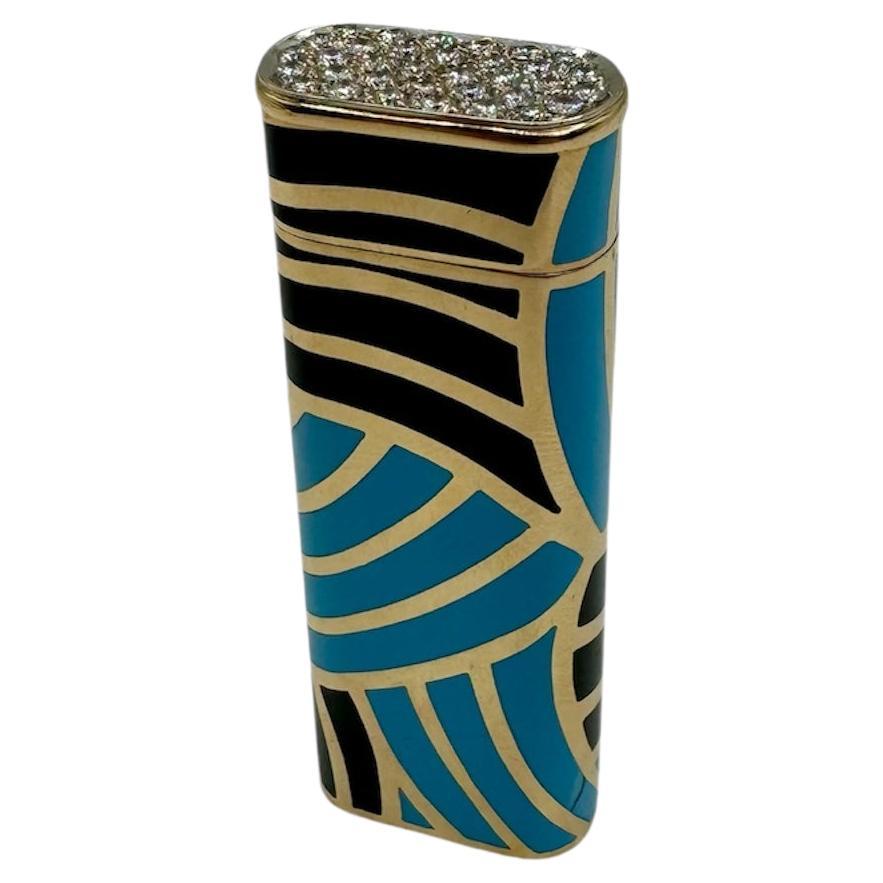 Cartier Gold and Enamel Lighter