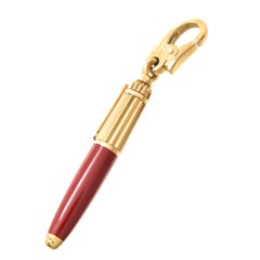 Cartier Gold and Enamel Pasha Fountain Pen Charm