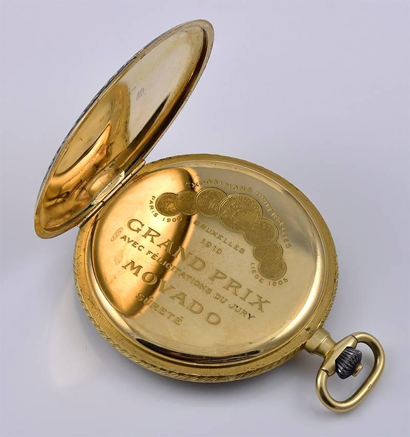 Women's or Men's Cartier Yellow Gold Enamel Mechanical Pocket Watch
