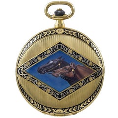 Antique Cartier Yellow Gold Enamel Mechanical Pocket Watch