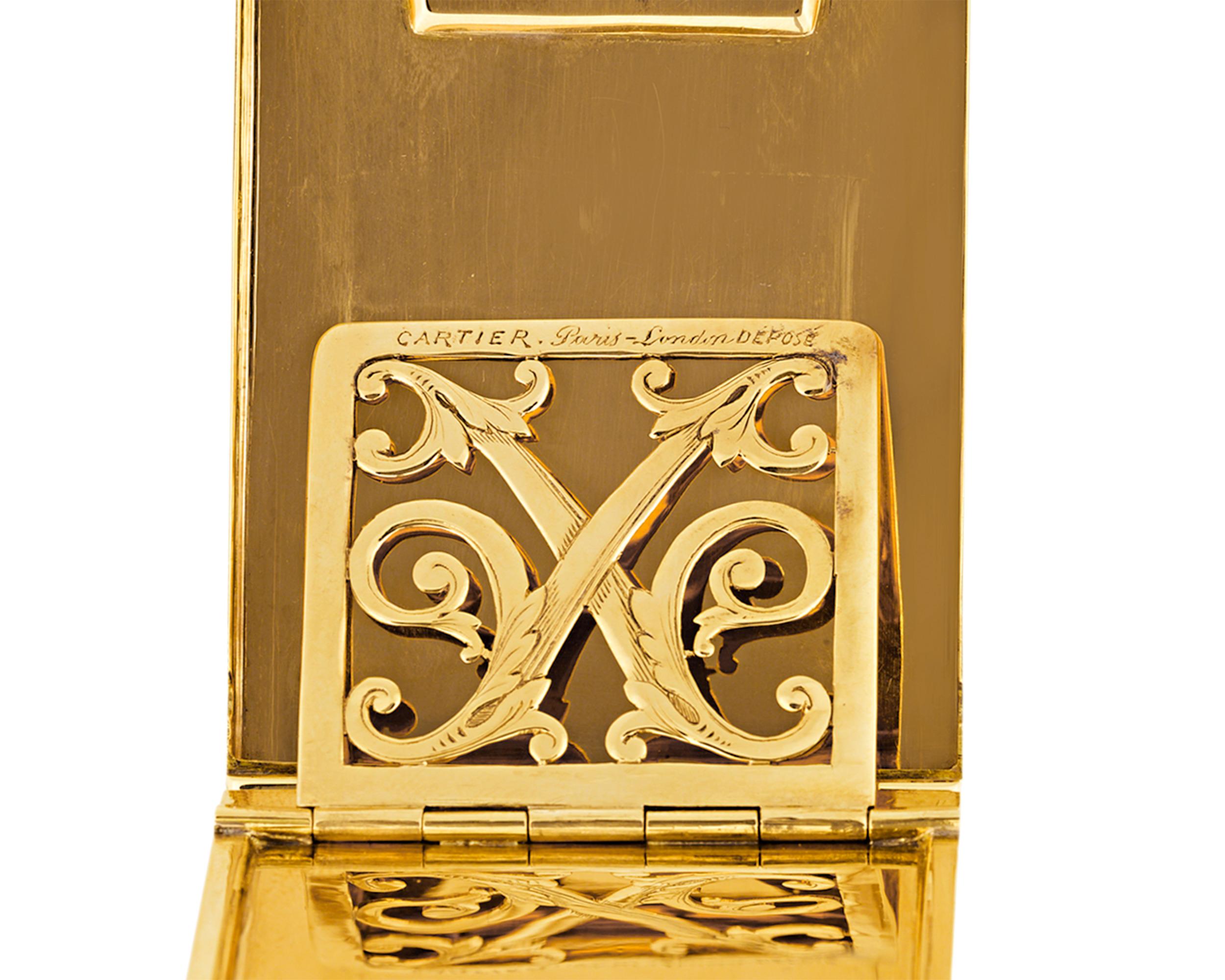 Cartier Kartenetui aus Gold und Saphiren (Französisch) im Angebot