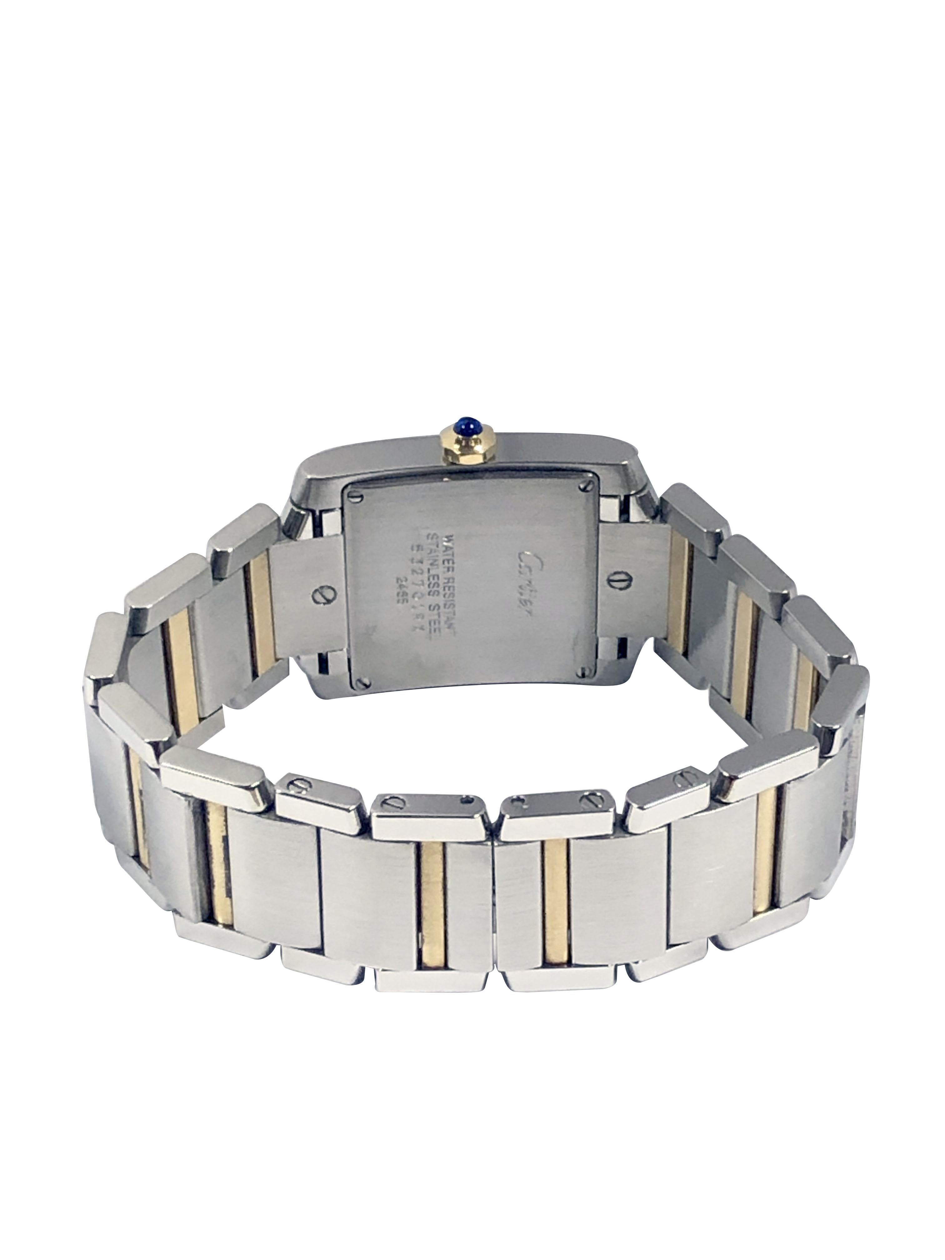 Cartier Gold and Steel ref 2465 Mid Size Tank Francaise Tank Wrist Watch 1