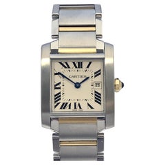 Cartier Gold and Steel ref 2465 Mid Size Tank Francaise Tank Wrist Watch