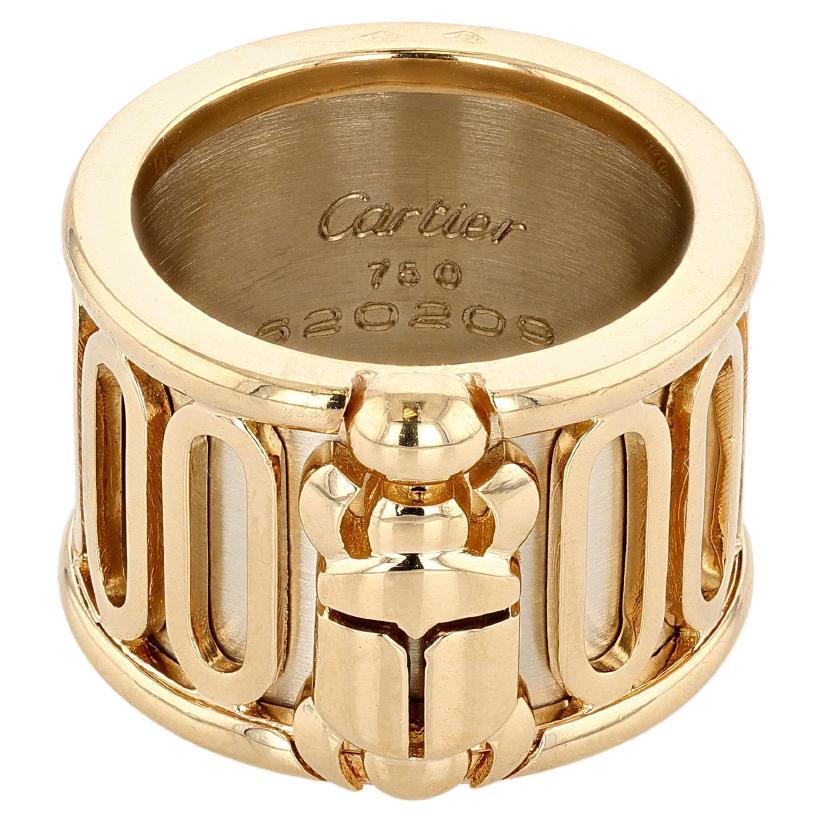 Cartier Gold and White Gold Scarab Wide Band Ring