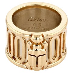 Cartier Gold and White Gold Scarab Wide Band Ring